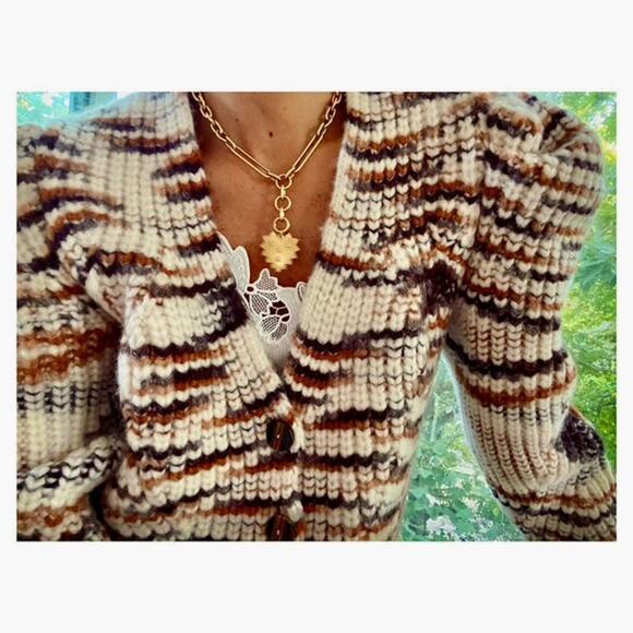 Ulla Johnson Greta Alpaca Blend Cardigan Marled Knit Medium - Picture 2 of 15